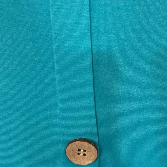 NWOT Multiples Womens Turquoise Pullover tunic Lagenlook Boho Beachy artsy M - Picture 8 of 11